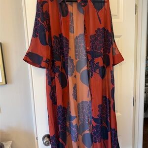 Lafayette 148 New York Vibrant Sheer Kimono/Duster
